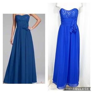Alfred Angelo Cobalt Blue Strapless Sweatheart Neckline Gown size 4